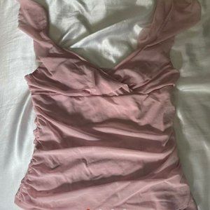 Blush pink fairy mesh tank